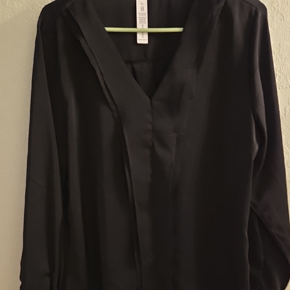 Black V-Neck Blouse